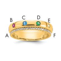 14k 6 Birthstone and Diamond Mother's Ring Semi-mount-XMR103/6Y