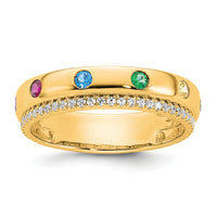 14k 6 Birthstone and Diamond Mother's Ring Semi-mount-XMR103/6Y