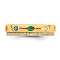 14k 7 Birthstone and Diamond Mother's Ring Semi-mount-XMR103/7Y