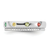 14k WG8 Birthstone and Diamond Mother's Ring Semi-mount-XMR103/8W