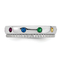 14k WG8 Birthstone and Diamond Mother's Ring Semi-mount-XMR103/8W