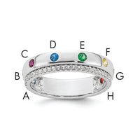 14k WG8 Birthstone and Diamond Mother's Ring Semi-mount-XMR103/8W