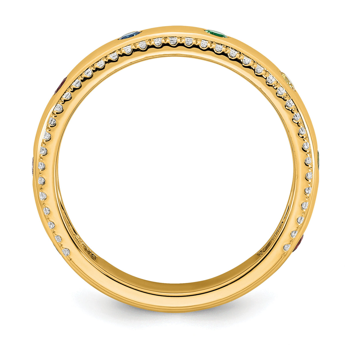 14k 8 Birthstone and Diamond Mother's Ring Semi-mount-XMR103/8Y