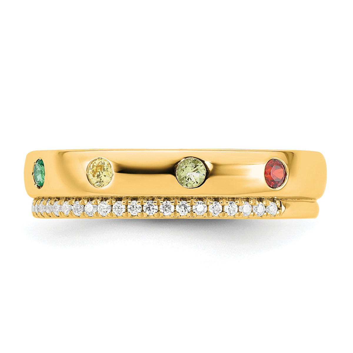 14k 8 Birthstone and Diamond Mother's Ring Semi-mount-XMR103/8Y