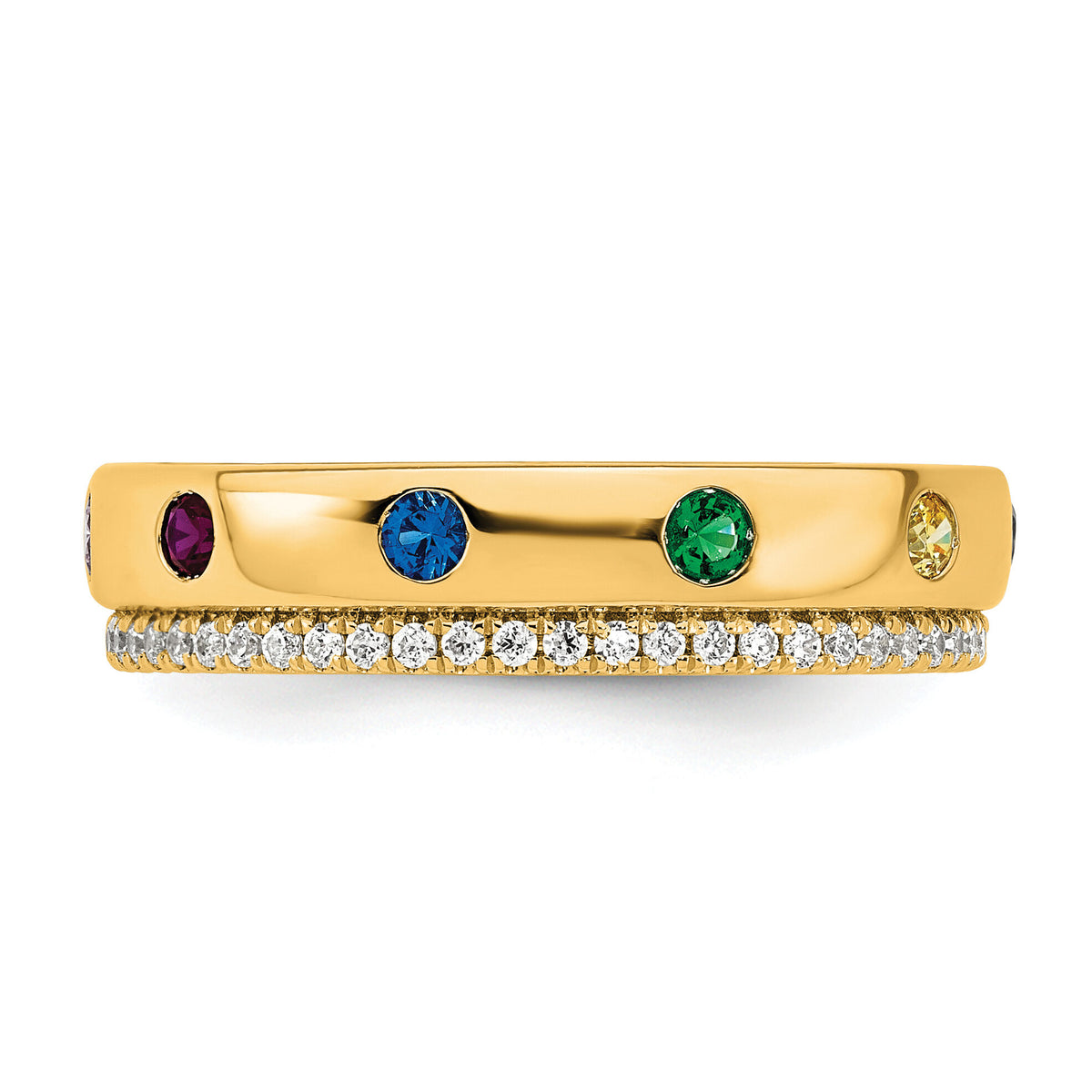 14k 8 Birthstone and Diamond Mother's Ring Semi-mount-XMR103/8Y