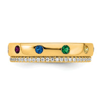 14k 8 Birthstone and Diamond Mother's Ring Semi-mount-XMR103/8Y