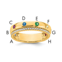 14k 8 Birthstone and Diamond Mother's Ring Semi-mount-XMR103/8Y