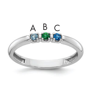 14k White Gold Mother's Ring Mounting-XMR104/3W