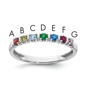 14k White Gold Mother's Ring Mounting-XMR104/7W