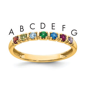 14k Yellow Gold Mother's Ring Mounting-XMR104/7Y