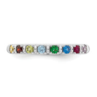 14k White Gold Mother's Ring Mounting-XMR104/8W