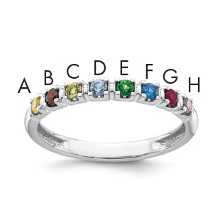 14k White Gold Mother's  Ring Mounting-XMR104/8W-7