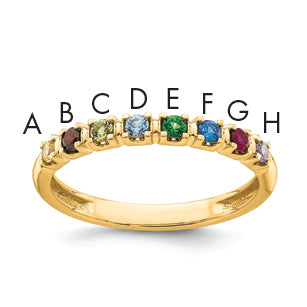 14k Yellow Gold  Mother's Ring Mounting-XMR104/8Y-7