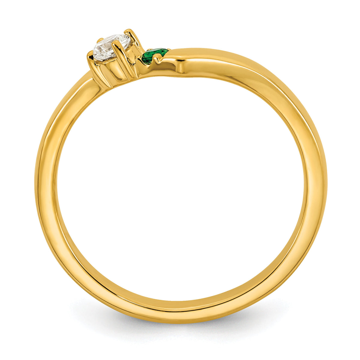 14k 1 Birthstone with Diamond Mother's Ring Mounting-XMR105/1Y