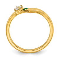 14k 1 Birthstone with Diamond Mother's Ring Mounting-XMR105/1Y