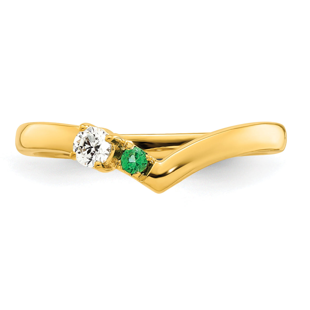 14k 1 Birthstone with Diamond Mother's Ring Mounting-XMR105/1Y
