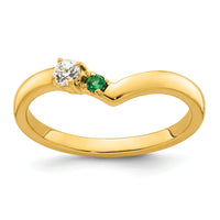 14k 1 Birthstone with Diamond Mother's Ring Mounting-XMR105/1Y
