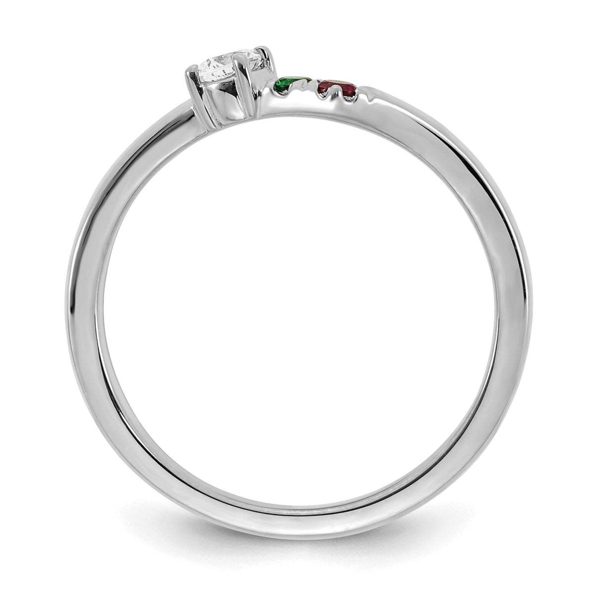 14k WG 2 Birthstone with Diamond with Mother's Ring Mounting-XMR105/2W