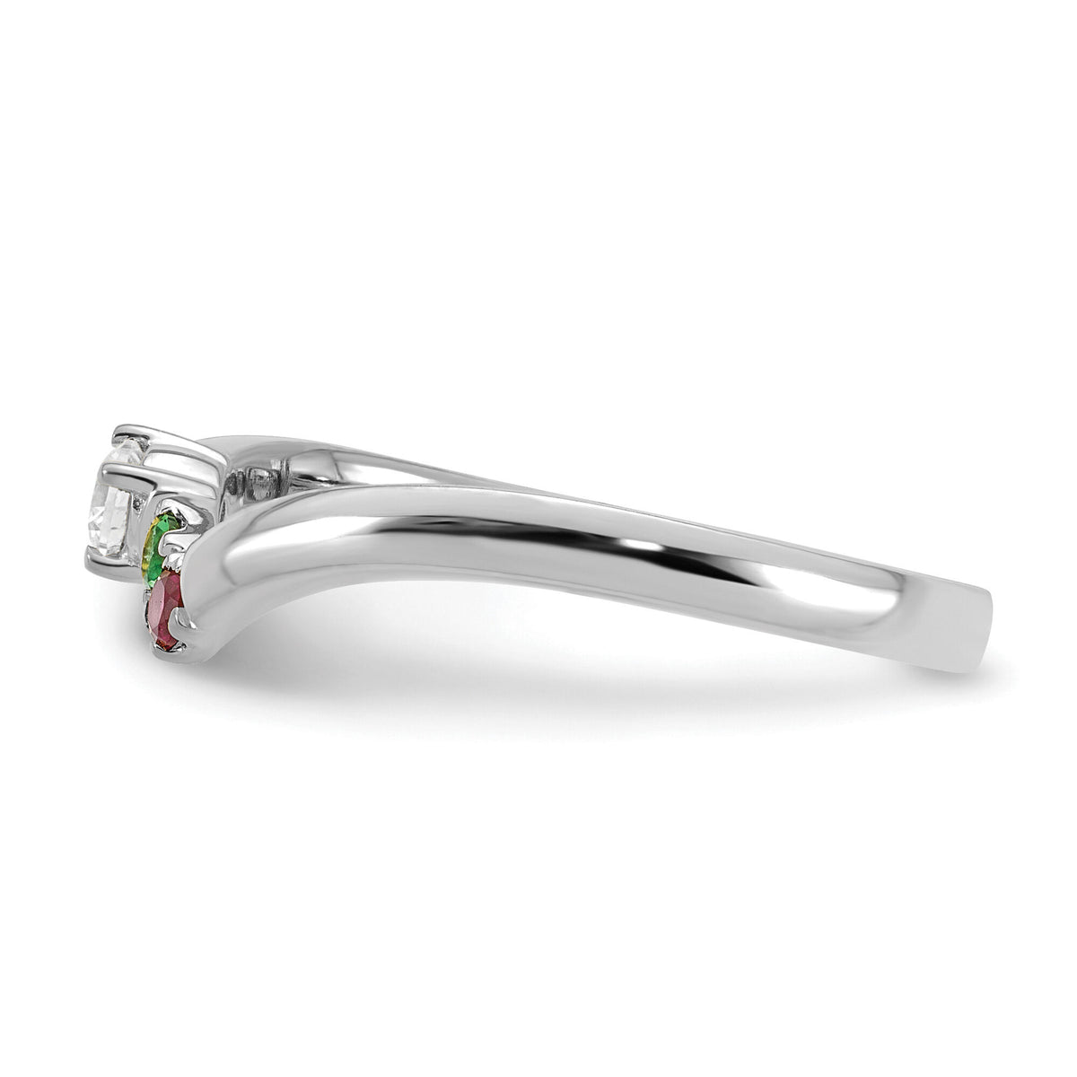 14k WG 2 Birthstone with Diamond with Mother's Ring Mounting-XMR105/2W