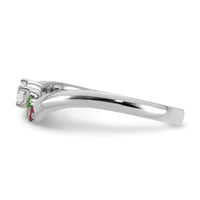 14k WG 2 Birthstone with Diamond with Mother's Ring Mounting-XMR105/2W