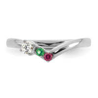 14k WG 2 Birthstone with Diamond with Mother's Ring Mounting-XMR105/2W
