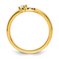 14k 2 Birthstone with Diamond Mother's Ring Mounting-XMR105/2Y