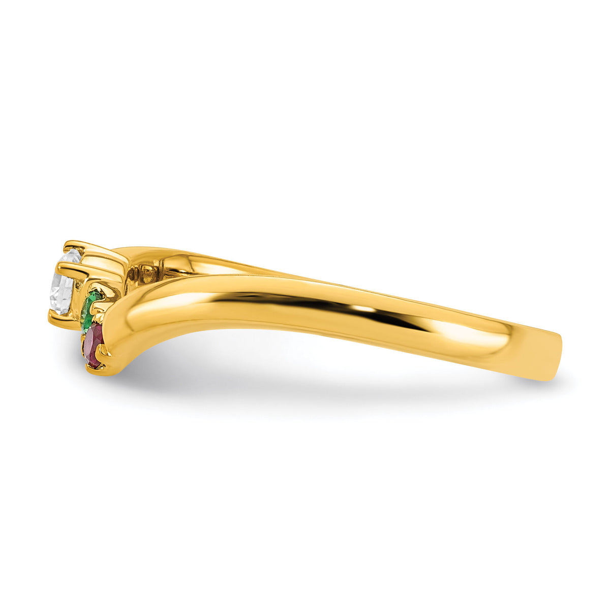 14k 2 Birthstone with Diamond Mother's Ring Mounting-XMR105/2Y