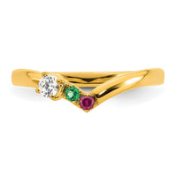 14k 2 Birthstone with Diamond Mother's Ring Mounting-XMR105/2Y