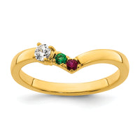 14k 2 Birthstone with Diamond Mother's Ring Mounting-XMR105/2Y