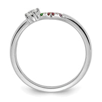 14k WG 3 Birthstone with Diamond with Mother's Ring Mounting-XMR105/3W