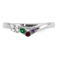 14k WG 3 Birthstone with Diamond with Mother's Ring Mounting-XMR105/3W