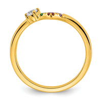 14k 3 Birthstone with Diamond Mother's Ring Mounting-XMR105/3Y