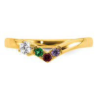 14k 3 Birthstone with Diamond Mother's Ring Mounting-XMR105/3Y