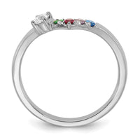 14k WG 4 Birthstone with Diamond with Mother's Ring Mounting-XMR105/4W
