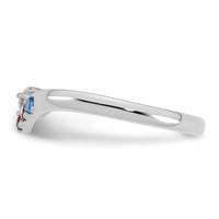 14k WG 4 Birthstone with Diamond with Mother's Ring Mounting-XMR105/4W