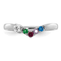 14k WG 4 Birthstone with Diamond with Mother's Ring Mounting-XMR105/4W
