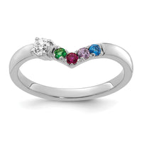 14k WG 4 Birthstone with Diamond with Mother's Ring Mounting-XMR105/4W