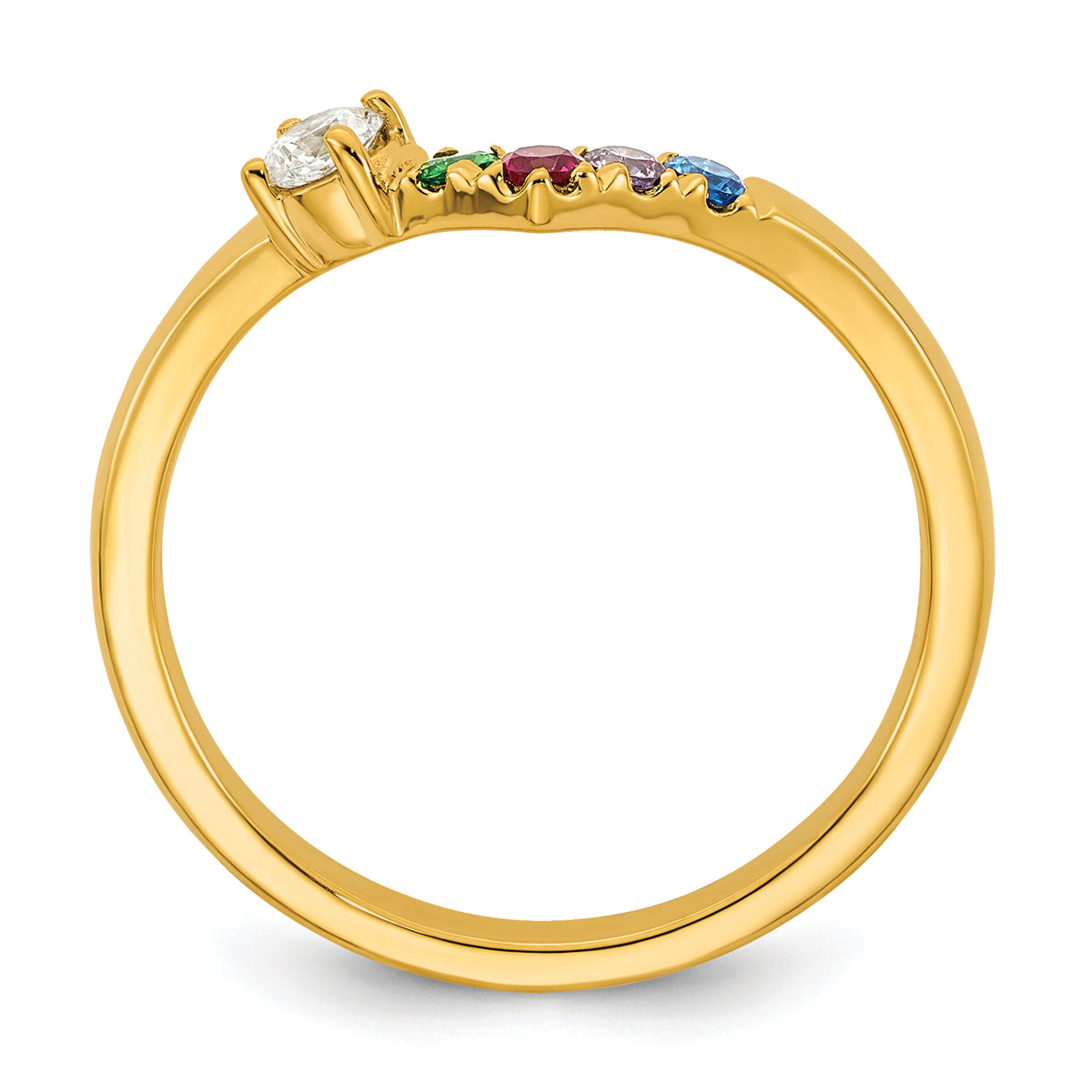 14k 4 Birthstone with Diamond Mother's Ring Mounting-XMR105/4Y