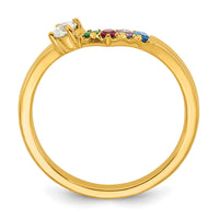 14k 4 Birthstone with Diamond Mother's Ring Mounting-XMR105/4Y
