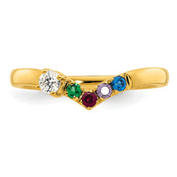 14k 4 Birthstone with Diamond Mother's Ring Mounting-XMR105/4Y