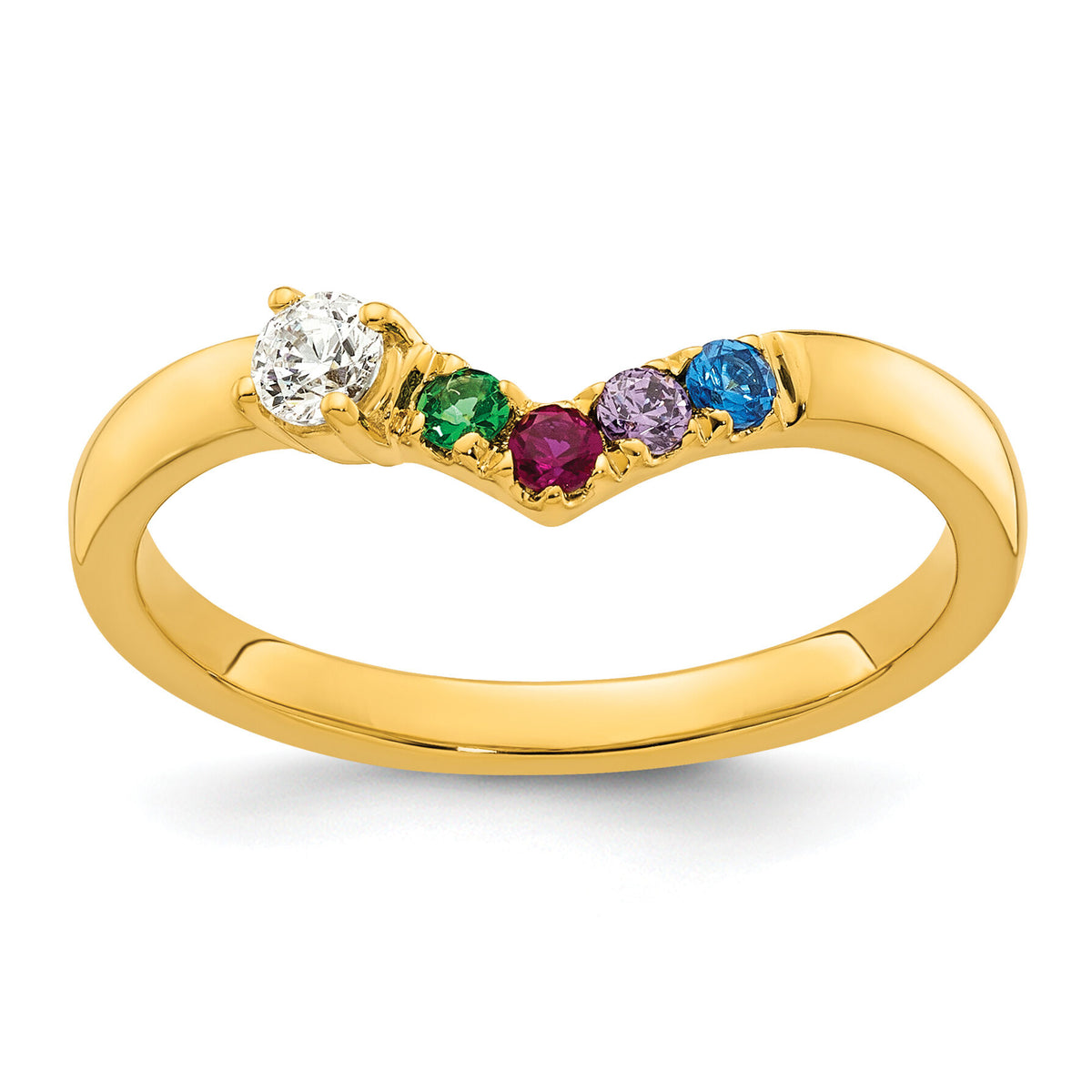 14k 4 Birthstone with Diamond Mother's Ring Mounting-XMR105/4Y