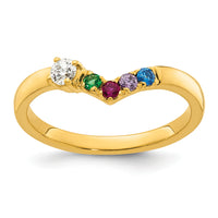 14k 4 Birthstone with Diamond Mother's Ring Mounting-XMR105/4Y