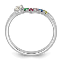 14k WG 5 Birthstone with Diamond with Mother's Ring Mounting-XMR105/5W