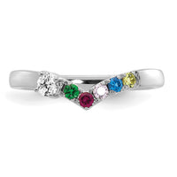 14k WG 5 Birthstone with Diamond with Mother's Ring Mounting-XMR105/5W
