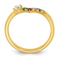 14k 5 Birthstone with Diamond Mother's Ring Mounting-XMR105/5Y