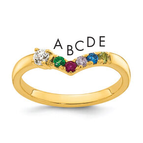 14k 5 Birthstone with Diamond Mother's Ring Mounting-XMR105/5Y