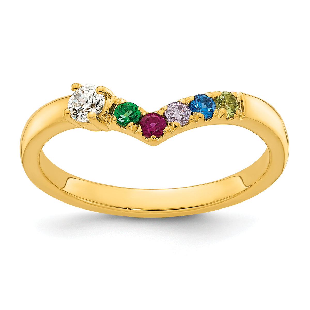 14k 5 Birthstone with Diamond Mother's Ring Mounting-XMR105/5Y