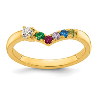 14k 5 Birthstone with Diamond Mother's Ring Mounting-XMR105/5Y