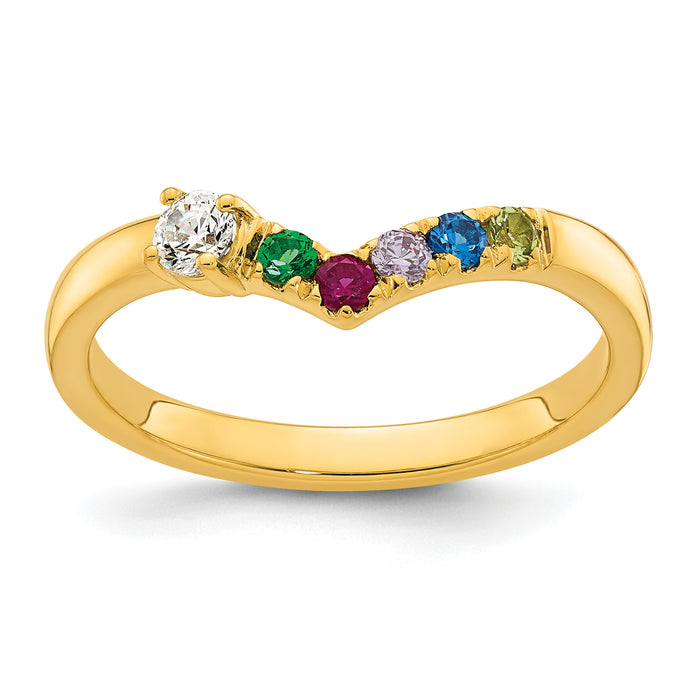 14k 5 Birthstone with Diamond Mother's Ring Mounting-XMR105/5Y