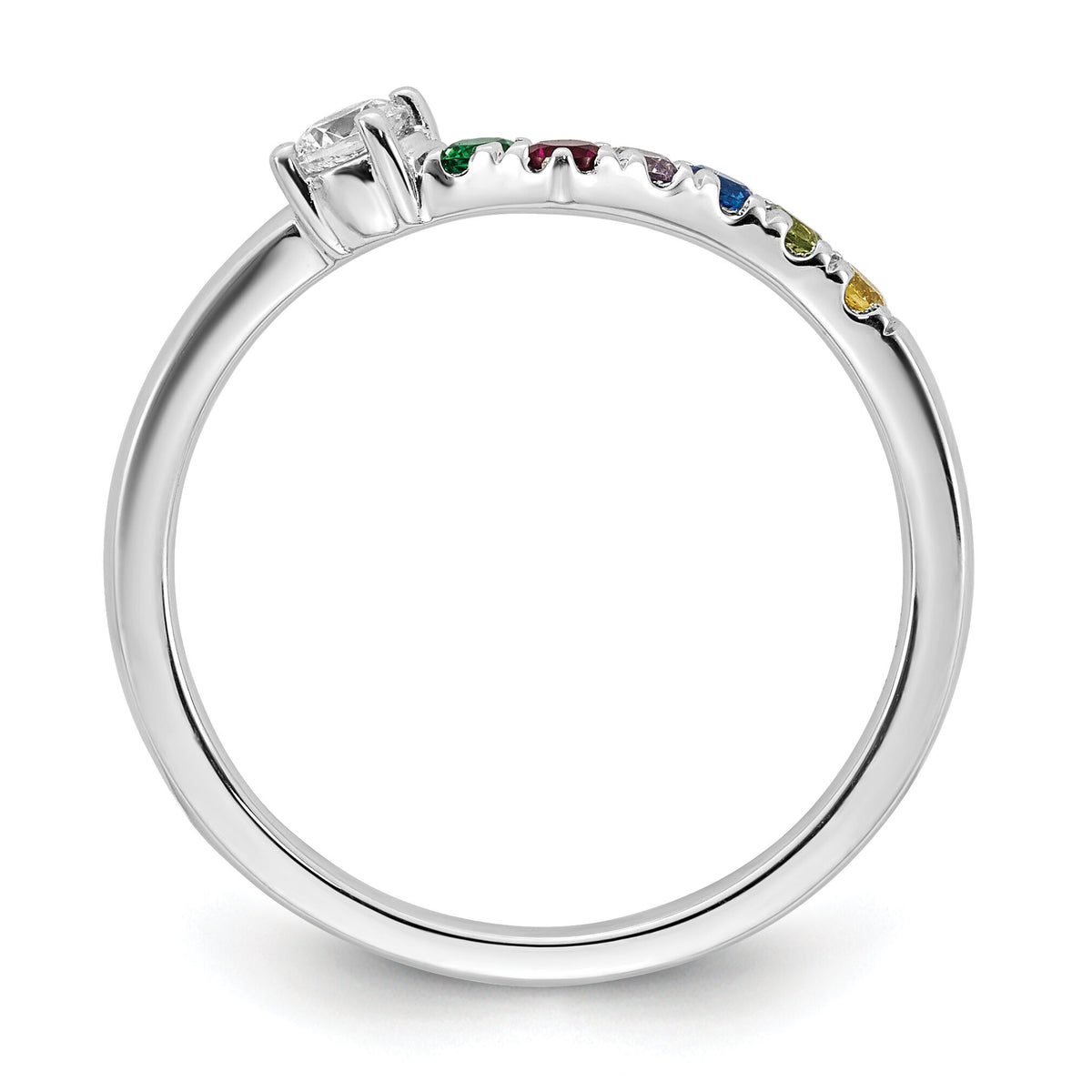 14k WG 6 Birthstone with Diamond with Mother's Ring Mounting-XMR105/6W